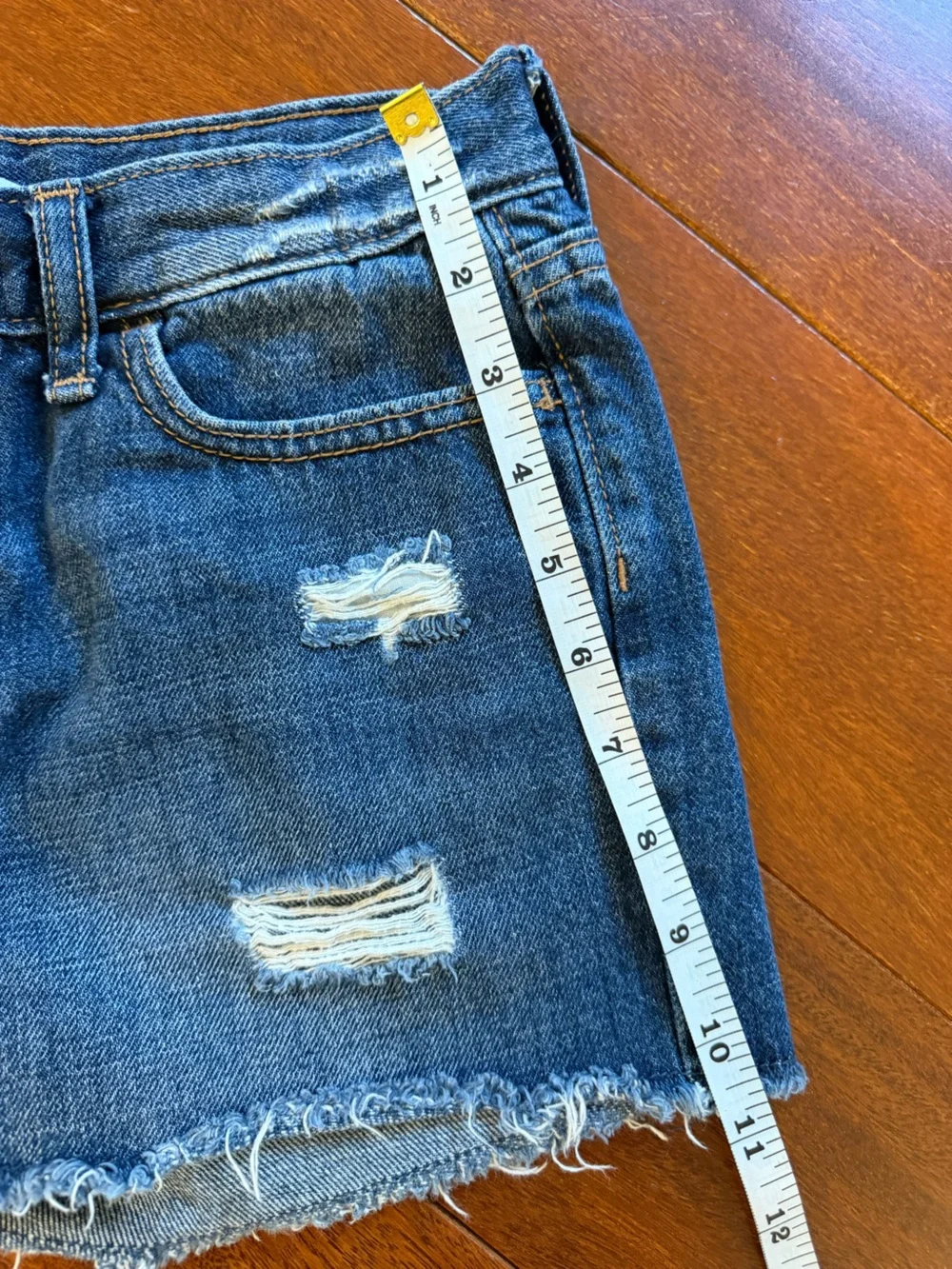 Old Navy Distressed Dark Blue Denim Shorts